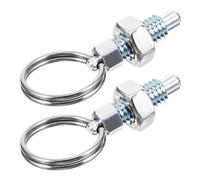 jojofuny Pasador de Tiro Resorte de Acero Inoxidable M6-4, 2 Piezas, Émbolo Retráctil Anillo de Tracción, Pestillo Resorte para Maquinaria Industrial y Bricolaje