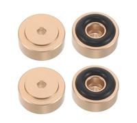 jojofuny Patas Antideslizantes Metálicas Doradas para Tabla de Cortar 20 Mm Diámetro X 8 Mm Alto, Paquete 4 Piezas, Patas Elevadoras con Almohadillas de Goma para Cocina, Muebles