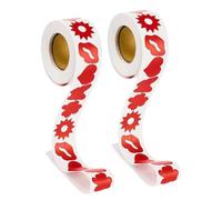 jojofuny Pegatinas Autoadhesivas para Bronceado Corporal Removibles 2 Rollos 500 Unidades por Rollo Tamaño 38 CM Color Rojo Ideales para Tomar el Sol y Cuidado Piel