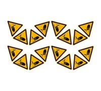 jojofuny Pegatinas de Advertencia de Seguridad Autoadhesivas 16 Unidades, Señal Bilingüe Cuidado Manos, Tamaño 100 Mm Equilateral, Resistente Intemperie para Maquinaria