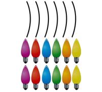 jojofuny Pegatinas Magnéticas de Bombilla 3D en Colores, Juego de 18 Piezas Imanes Reflectantes para Decoración Exterior de Vehículos y Puertas de Garaje, 12 Bombillas Grandes y 6 Cables