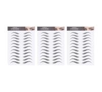 jojofuny Pegatinas para Cejas 3 Piezas Impermeables Negras 6D Imitación Pelo Maquillaje Fácil Uso para Cejas Naturales y Relleno Rápido Maquillaje Diario
