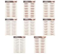 jojofuny Pegatinas para Cejas Temporales Color Marrón 8 Hojas 8 Hojas de Transferencia Resistentes al Agua para Maquillaje Natural y Fácil Aplicación