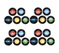 jojofuny Pegatinas para Pared de Discos de Vinilo Retro 20 Hojas Multicolor 5 Tonos para Decoración de Fiestas Musicales y Accesorios para Fotomatón Temático