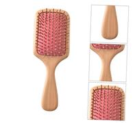 jojofuny Peine Cabello para Masaje del Cuero Cabelludo Bolsa de Aire Rosa de Silicona y Madera y Estimular la Circulación Sanguínea