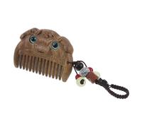 jojofuny Peine Pequeño de Madera de Sándalo Tallado Masajeador de Cuero Cabelludo Dientes Suaves Compacto y Portátil para Viaje Obsequio Adecuado para Mujeres Accesorio Natural y