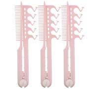jojofuny Peine Plegable Antiestático para Plancha de Pelo en Forma de V Resistente al Calor Color Rosa Compacto para Viaje Set de 3 Unidades Peine Pequeño Portátil para Mujer