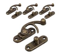 jojofuny Pestillo de Brazo Oscilante Vintage de Aleación de Zinc, Cierre Derecho Grande 38x44 Mm en Bronce Antiguo, 4 Unidades para Muebles, Joyeros y Cajas de Herramientas