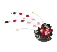 jojofuny Pinza Cabello Japonesa Estilo Kimono con Borlas Negras Horquilla Tradicional Floral para Mujer y Niña Accesorio para Cosplay Boda y Festivales Diseño Artesanal y Elegante