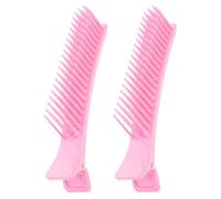 jojofuny Pinzas Cabello 2 Piezas Rosa de Plástico para Seccionar y Cortar Pelo, Agarre Seguro y Superficie Lisa, Ideales para Salón Profesional y Uso Doméstico