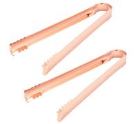 jojofuny Pinzas de Acero Inoxidable para Hielo y Pan Mango Flexible y Ancho Ajustable, Diseño Simple para Desayuno y Uso Diario, Paquete de 2 Piezas
