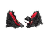 jojofuny Pinzas Pelo Orejas de Gato 3D Accesorio para Cosplay 1 Par Clip Tipo Pequeño Negro y Rojo Cómodo y Duradero Adecuado para Niñas y Disfraces