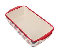 jojofuny Placa para Hornear de Cerámica Rectangular Asas Dobles, Fuente para Hornear Profunda Azul, Molde para Tartas y Queso, Utensilios para Cocina y Horno, Uso Doméstico y Microondas