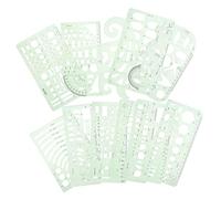 jojofuny Plantillas Geométricas De Plástico Regla De Diseño Regla De Plástico Práctica Herramienta De Dibujo