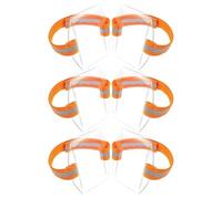 jojofuny Porta Identificación Ajustable con Brazalete Naranja, Transparente y Resistente al Agua, 6 Piezas, Porta Credencial de Pvc para Trabajo, Deporte y Actividades al Aire Libre