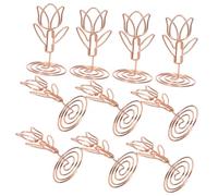 jojofuny Porta Tarjetas de Mesa Tipo Tulipán 50 MM Base Estable para Bodas y Cumpleaños, Portafotos Decorativos Compactos para Números, Notas y Mensajes