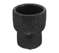 jojofuny Portacerillas de Hormigón Textura de Piedra Volcánica Artificial, Tamaño Compacto 6,8 X 8 Cm, Color Negro Gris, Tarro Decorativo Resistente al Viento para Repisa y Chimenea,