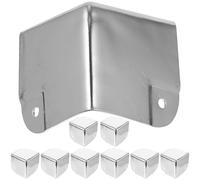 jojofuny Protectores de Esquinas para Cajas de Madera 10 Unidades 50x50 Mm Acero Cromado Reforzado para Puertas de Armario y Muebles Estilo Vintage Decoración Segura y Resistente