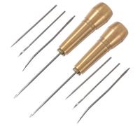 jojofuny Punzones de Costura para Reparar Zapatos, Kit Manual de 2 Juegos Mango de Cobre Sólido, Agujas de Ganchillo y Alambre para Artesanías de Cuero, Herramienta para DIY y Reparación