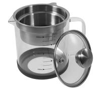 jojofuny Recipiente para Leche de Soja 1L con Colador Metálico de Malla Fina Jarra de Vidrio para Té y Jugo Tetera Filtrante para Cocina Tapa Protectora Uso Doméstico y Preparación