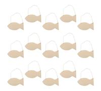 jojofuny Recortes de Madera sin Terminar con Forma de Pez 15 Piezas Adornos Colgantes Artesanales Virutas de Madera para Manualidades y Decoración Náutica Creativa