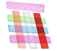 jojofuny Regla Transparente De De 14 Piezas Material Escolar Regla Pastel Regla Geométrica Flexible Regla De Enseñanza Material para El Aula Regla Multifunción Plástico para
