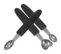 jojofuny Sacabolas de Frutas Acero Inoxidable 3 Piezas para Helado y Sandía Formas Onda, Huevo y Corazón, Utensilios para Cocina Doméstica y Preparación de Postres