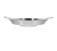 jojofuny Sartén Cóncava de Acero Inoxidable 38 CM Antiadherente para Freír Patatas Olla Freidora Portátil para Cocina Doméstica Sartén Plana de Alta Conducción Térmica