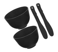 jojofuny Set de 2 Cuencos y 2 Aplicadores de Silicona para Mascarillas Faciales Recipiente Suave para Mezclar Mascarillas Caseras Kit para Cuidado Facial en Spa y Hogar