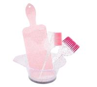 jojofuny Set de Pincel y Bol para Tinte de Cabello Rosa Kit para Teñir el Cabello Bol de Mezcla de Material PP Resistente Adecuado para Uso Casa y Salones de Belleza