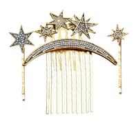jojofuny Set Vintage de Pasadores Pelo Forma de Estrella y Luna Peinetas Laterales de Aleación Duradera Accesorios para Bodas y Fiestas Decoración Elegante Cabello 4 Piezas