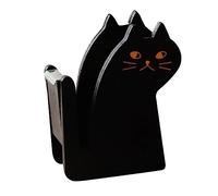jojofuny Soporte de Cinta Adhesiva Vintage de Madera con Diseño de Gato Cortador de Cinta de Escritorio Fácil y Rápido Dispensador Resistente para Oficina y