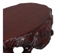 jojofuny Soporte de Madera Ovalado Macizo para Teteras y Figuras Base Artesanal Tradicional con Ranura Tallada Pedestal Resistente para Decoración Oriental Hogar