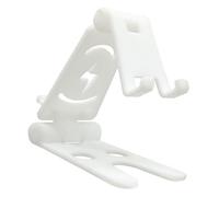 jojofuny Soporte Doble Plegable y Resistente 2 Espacios de Sujeción de Abs Blanco para Teléfono y Tabletas para Escritorio, Adecuado para Oficina y Viajes