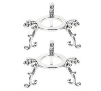 jojofuny Soporte Para Bolas De Cristal Pequeño Plata, Base De Bola De Cristal De Aleación, Pedestal Resistente Para Exhibición, Decoración Del Hogar, Pack 2 Piezas