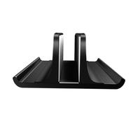 jojofuny Soporte Vertical para Portátil y Radiador De Aluminio Ajustable para Escritorio, Compatible Laptops y Tablets, Base Anticorrosión Negra para Refrigeración Portátil