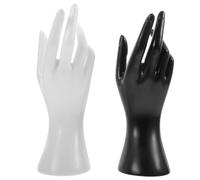jojofuny Soportes Decorativos para Joyas 2 Piezas Modelo de Mano en Plástico Resistente Negro y para Exhibición de Pulseras, Anillos y Organización en Hogar y Tienda