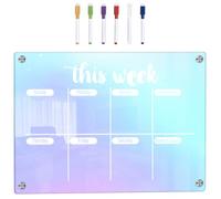 jojofuny Tablero Magnético Semanal para Nevera Acrílico Fácil de Pegar y Resistente al Desgaste Calendario Magnético Planificador Mensual para Organización Refrigerador