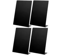 jojofuny Tableros de Precios Multifuncionales de Pvc Negro, Pizarras Reutilizables y Fáciles de Limpiar para Hacer Señales y Dejar Mensajes en Bodas y Fiestas, Pack de 4 Piezas
