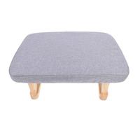jojofuny Taburete Pequeño Multifuncional para Yoga y Meditación Reposapiés Tapizado Gris Patas de Madera Maciza Asiento Cómodo para Baño Sala de Estar y Cambio de Zapatos 1 Pieza