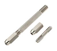 jojofuny Taladro de Mano de Doble con Cabeza Hexagonal Mini Mandril para Brocas de Precisión Herramienta Rotativa para Reparación de Joyería y Relojes Resistente y Color Plateado