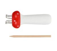 jojofuny Tejedora Francesa Práctica y Fácil de Usar de Madera en Forma de Hongo Roja para Tejer Lana Sintética Algodón en Manualidades DIY y Embellecimiento del Hogar