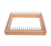 jojofuny Telar de Madera Cuadrado 20x20 Cm, Herramienta de Tejer para Diy, Máquina de Hacer Crochet para Bufandas, Gorros y Chales, Mini Tabla Resistente para Manualidades de Costura