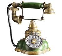 jojofuny Teléfono Retro de Resina Verde Modelo Antiguo de Disco Giratorio Decoración Vintage para Hogar Oficina y Vinoteca Figura Decorativa de Escritorio Clásica Europea