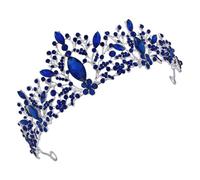 jojofuny Tiara Azul Cristales de Imitación, Diadema para Boda y Fiesta, Accesorio Cabello Delicado y Resistente, Diseño Ajustable para Novias E Invitadas