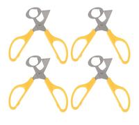 jojofuny Tijeras para Huevos de Codorniz de Acero Inoxidable Cortador de Cáscaras de Huevo Amarillo Set de 4 Piezas Herramienta de Cocina para Cortar Cáscaras Utensilio Práctico para