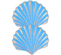 jojofuny Tiradores de Cajón de Hierro Fundido Diseño de Concha Azul, 2 Piezas, Tiradores Decorativos Vintage para Muebles y Armarios Infantiles, Perillas Resistentes para Habitaciones