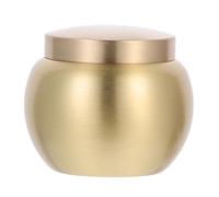 jojofuny Urna de Cobre Dorada Pequeña para Cenizas de Mascotas y Huesos, Caja Redonda Simple y Decorativa para Almacenamiento Seguro