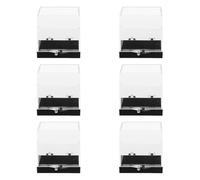jojofuny Vitrinas Transparentes para Minerales 6 Unidades Cajas Cuadradas 52X52X52 MM Base Negra Almacenamiento Hermético para Especímenes de Cristal Exhibición y Colección de Piedras