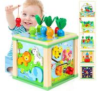 Jojoin Cubo Actividades - Juegos Mesa Actividades, Juguetes Montessori - Cubos de Madera Andador - Brinquedos Educativos Regalo Bebes y Niños de 1 a 2 Años